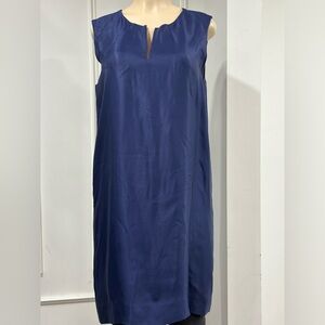KATE SPADE Navy Blue V-Neck Sleeveless Viscose Sheath Dress SZ 12